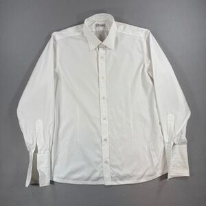 Charvet Dress Shirt Men 16.5 42 White French Cuff 100% Cotton LS Luxury France